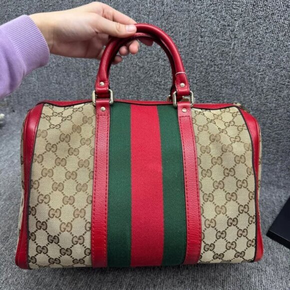 Gucci Boston Web Canvas Satchel 560-08282025 - Picture 3 of 16